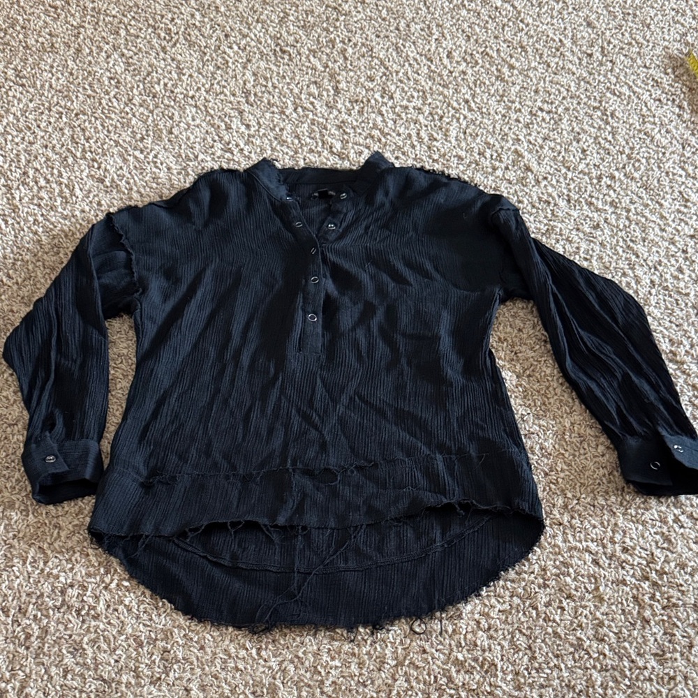 Coco + Carmen Black Textured Top S/M